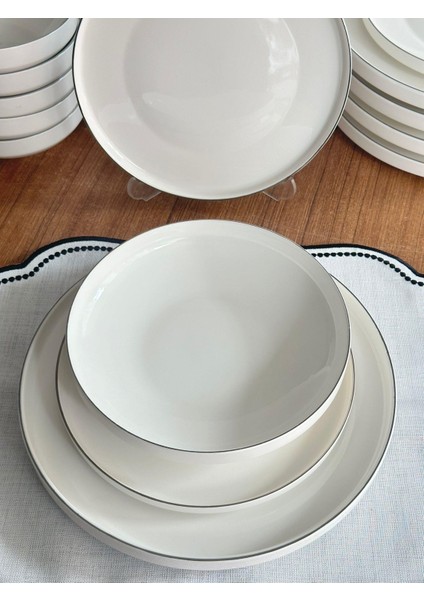 Yemek Takımı 24 Parça 6 Kişilik Modern Gümüş modelleri