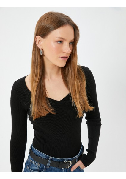 Kare Yaka Triko Kazak Uzun Kollu fiyatları