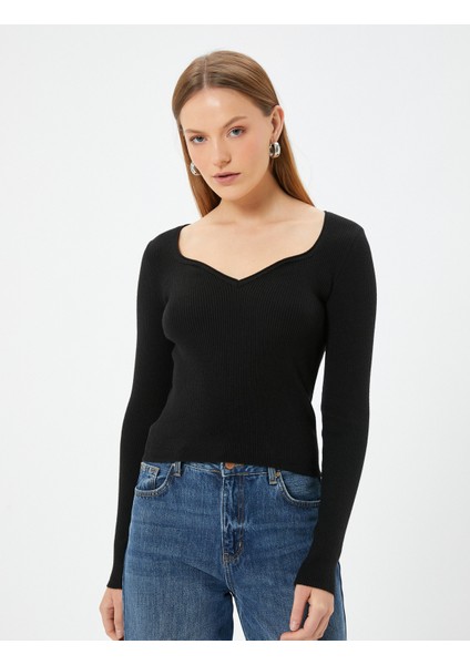 Kare Yaka Triko Kazak Uzun Kollu modelleri