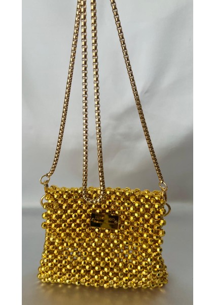 Luminoso Bags And More Luminoso Gold Boncuklu Tasarım Çanta