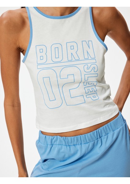 Şortlu Pijama Takımı Kolsuz Baskılı Pamuklu indirimleri