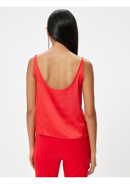 Saten Bluz Kolsuz U Yaka Slim Fit fırsatları