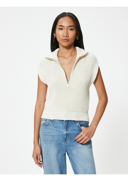 Fermuarlı Süveter Dik Yaka modelleri