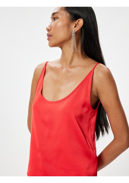 Saten Bluz Kolsuz U Yaka Slim Fit fiyatları