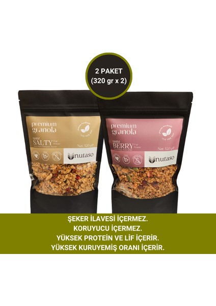 Salty granola (320 G), Berry granola (320 G)