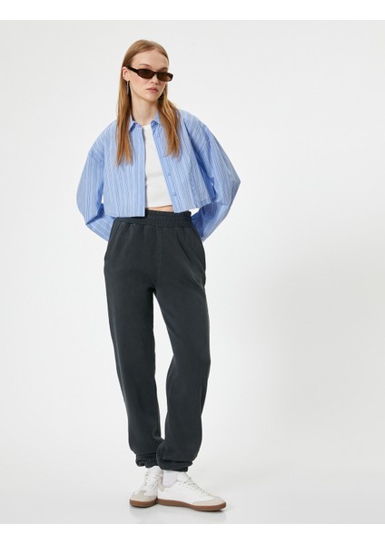 Jogger Eşofman Altı Relax Fit Yıkamalı Beli Lastikli Cepli fiyatları