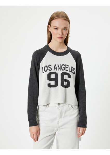 Bisiklet Yaka Kazak Kolej Desenli Bisiklet Yaka Reglan Kollu modelleri