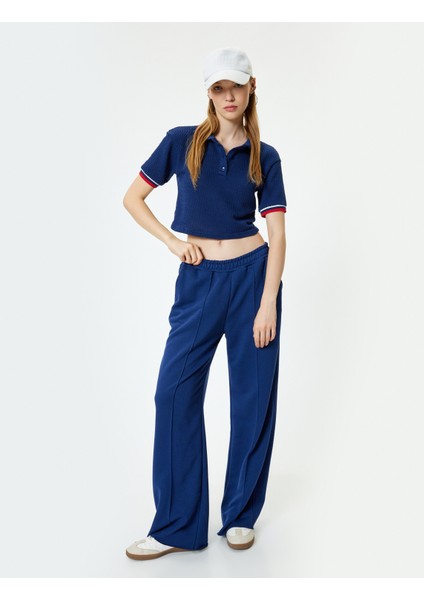 Polo Yaka T-Shirt Biyeli Düğmeli Kısa Kollu Dokulu fiyatları