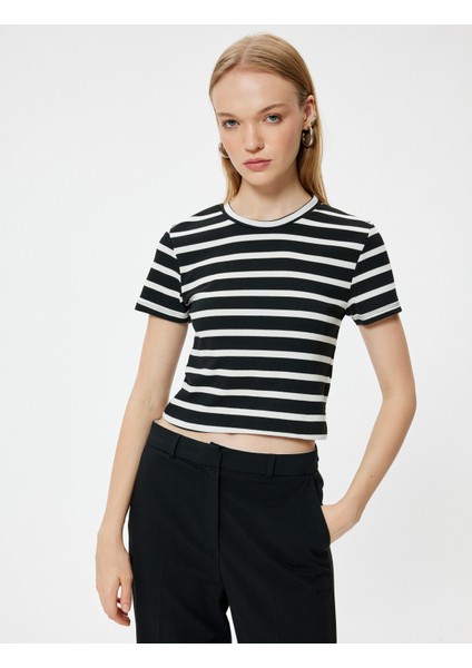 Basic T-Shirt Kısa Kollu Bisiklet Yaka Slim Fit
