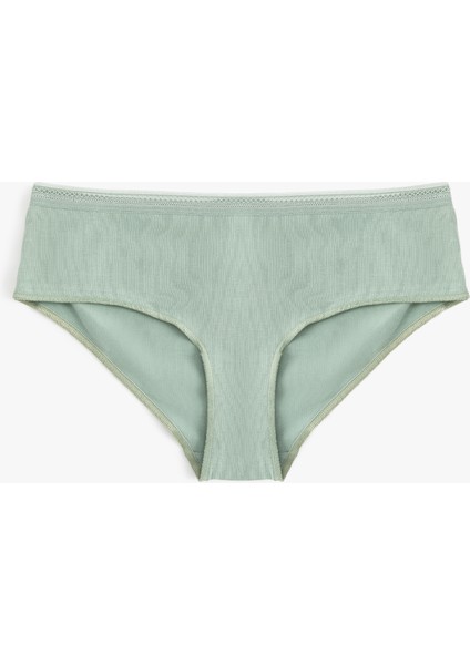 Yüksek Bel Hipster Külot Pamuklu Dokulu