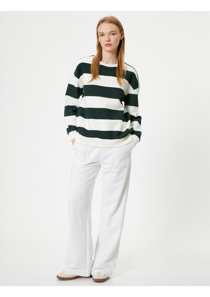 Bisiklet Yaka Sweatshirt Relax Fit Uzun Kollu fiyatları