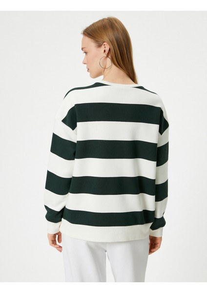 Bisiklet Yaka Sweatshirt Relax Fit Uzun Kollu fırsatları