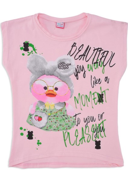 Kız Çocuk Bisiklet Yaka Kısa Kollu T-Shirt fiyatları