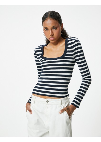 Uzun Kollu T-Shirt Kaşkorse U Yaka Slim Fit fırsatları