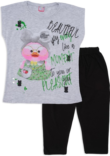 Kız Çocuk Bisiklet Yaka Kısa Kollu T-Shirt