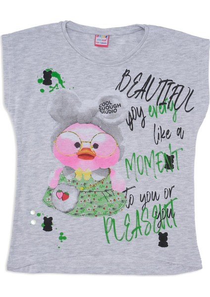 Kız Çocuk Bisiklet Yaka Kısa Kollu T-Shirt fiyatları