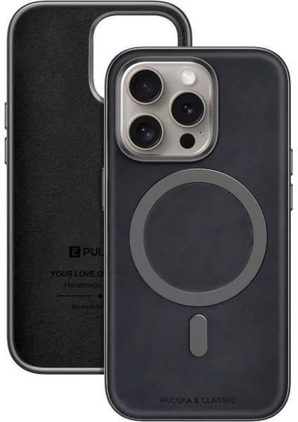iPhone 15 Pro Max Puloka Deri Magsafe Kılıfı
