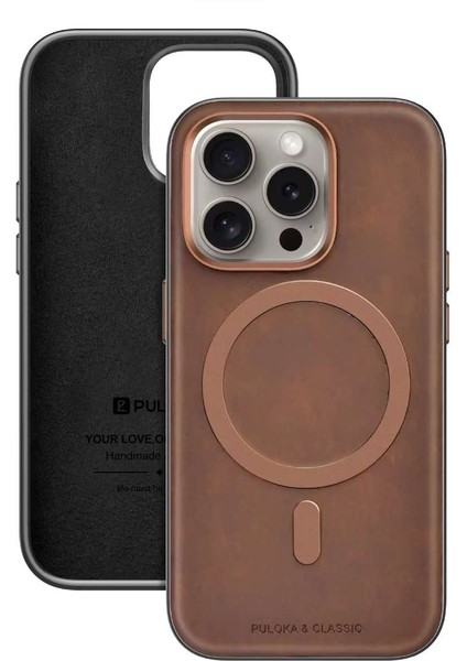 iPhone 14 Pro Max Puloka Deri Magsafe Kılıfı