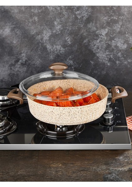 Creamy Granit 28 Cm Kısa Granit Tencere