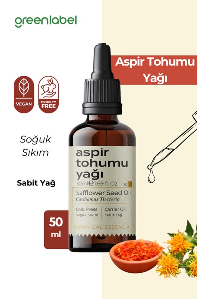 Aspir Tohumu Yağı Soğuk Sıkım %100 Doğal Ve Saf 50ml