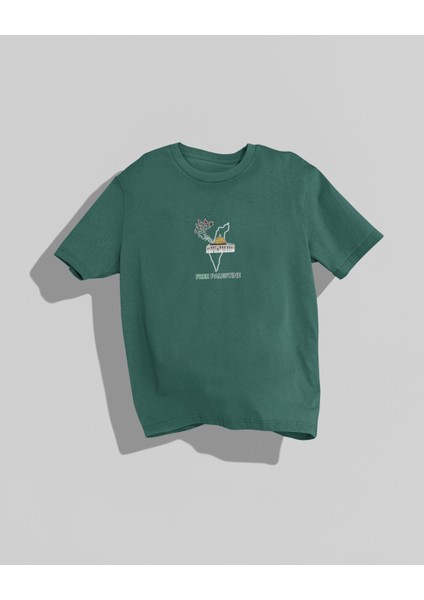 Free Palestine Baskılı Yüksek Kalite Kompakt Unisex Oversize T-Shirt