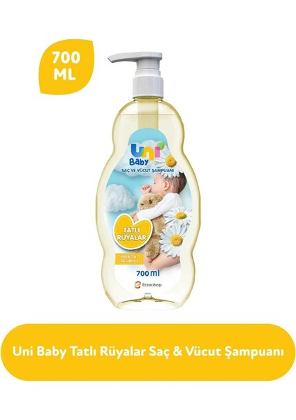 Uni Baby Bebek Şampuanı 700ML Tatlı Rüyalar (Pompalı) (5 Li Set)