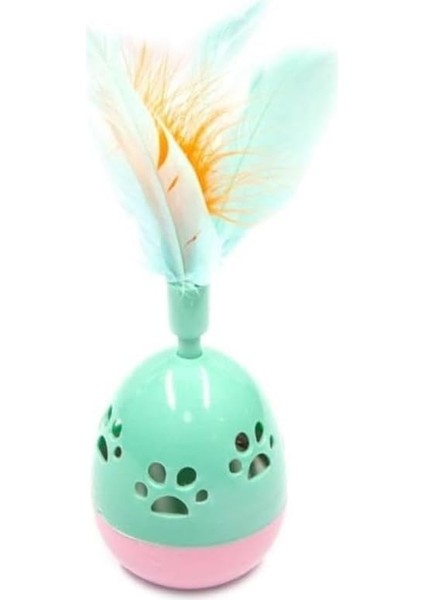 Desenli, Tüylü Hacı Yatmaz Oyuncak, Kediler Için Hacıyatmaz Tüylü Oyuncak, Hareketli Hacıyatmaz Kedi Oyuncağı