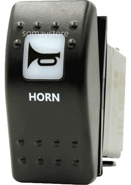 Marin Anahtar Korna (Horn) Swion Carling Switch Beyaz 12-24V Işıksız
