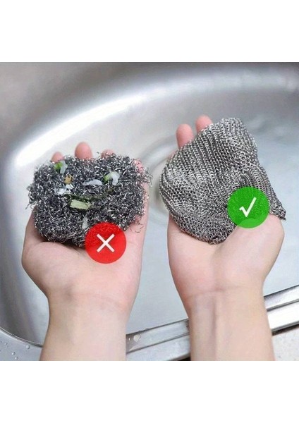 Çok Fonksiyonlu Çizilmez Tel Bulaşık Bezi Çelik Tel Bulaşık Havlusu Tel Bulaşık Bezi 3 Adet modelleri