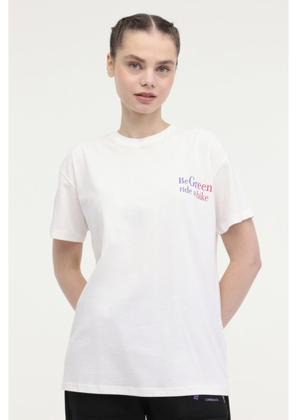 Wl Wavy 11MD1055 4fx Ekru Kadın Kısa Kol T-Shirt