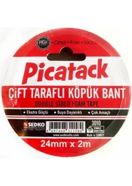 Çift Taraflı Köpük Bant 24MMX2M - 2 Adet