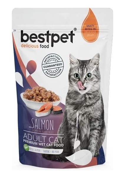 Cat Adult Salmon In Jelly 85 gr 1X24 Adet
