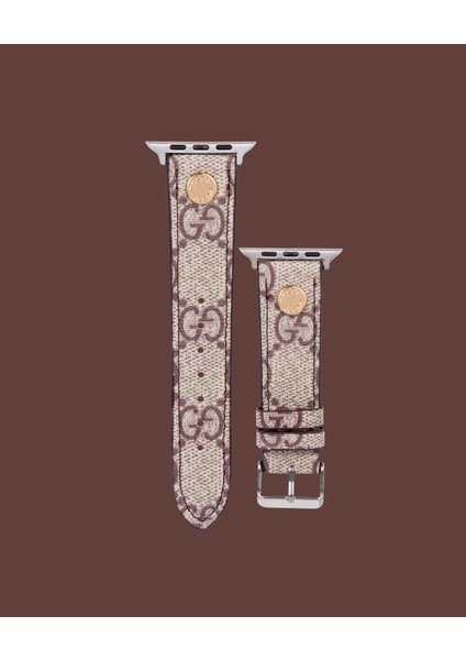 Bej Kumaş Apple Saat Kayışı - DK192 - Apple Watch Uyumlu 42MM