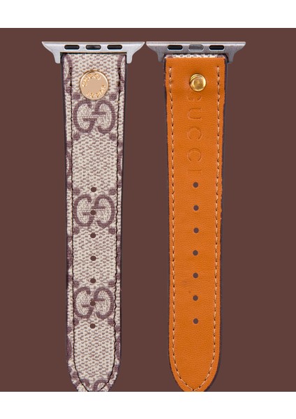 Bej Kumaş Apple Saat Kayışı - DK192 - Apple Watch Uyumlu 42MM modelleri