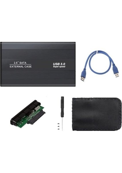 HDD Kutusu Harddisk Kutusu 2.5 Inch Sata SSD USB 3.0 Harici Kutu, Siyah
