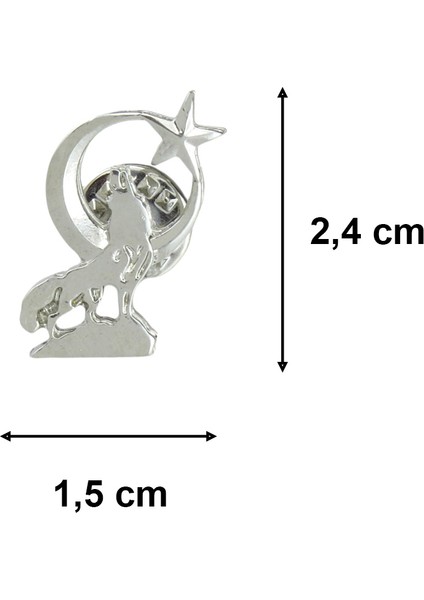Ay Yıldızlı Uluyan Kurt Metal Yaka Rozeti 1 Adet fiyatları