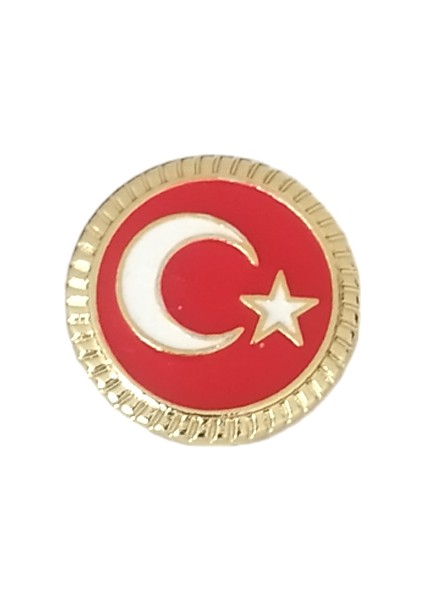 Ay Yıldız Yuvarlak Yaka Rozeti 1 Adet