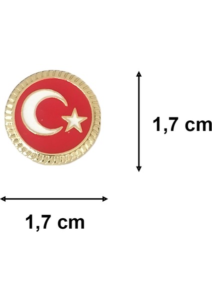 Ay Yıldız Yuvarlak Yaka Rozeti 1 Adet