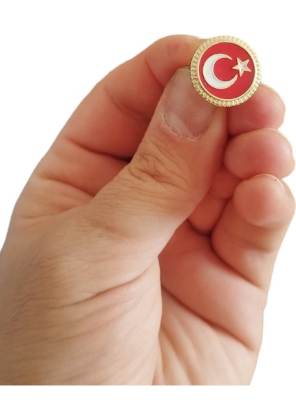 Ay Yıldız Yuvarlak Yaka Rozeti 1 Adet