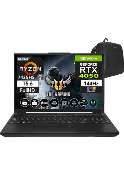 Tuf Gaming A15 FA507NUR-LP035 Ryzen 7 7435HS 32GB Ddr5 Ram 2tb SSD WINDOWS11HOME 15.6 Inç Fhd 144Hz 6GB/RTX4050 140W Taşınabilir Bilgisayar FA507NUR-LP03523+WEBLEGELSINÇANTA