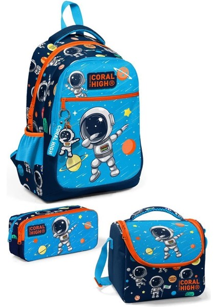 Desenli Okul Çantası Beslenme Kalemlik 3lü Set 23486