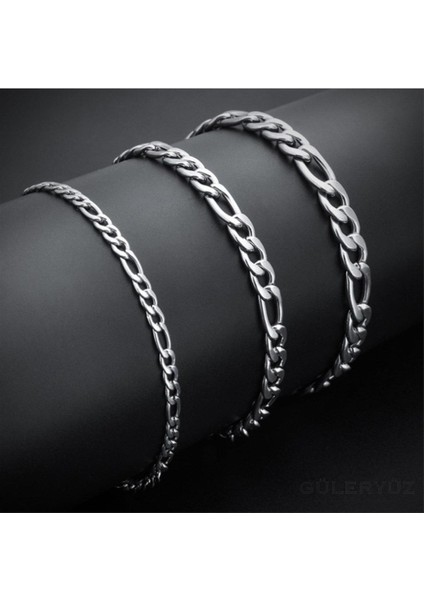 9mm Figaro Model Erkek Gümüş Bileklik Künye modelleri