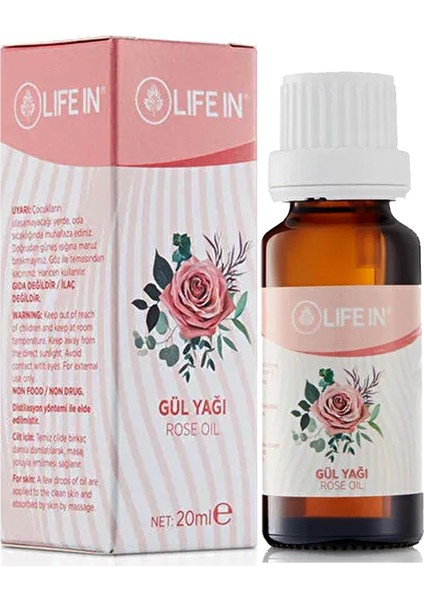 Bakım Yağı Özel Gül YAĞI%100 Doğal Lifein Gül (100% Natural Lifein Rose) Yağı 20 ml