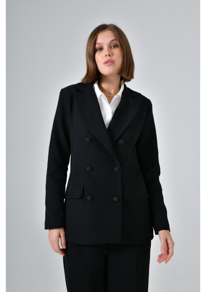 Siyah Cep Detaylı Business Blazer Ceket