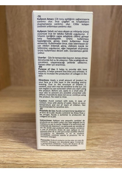 Aydınlatıcı Renk Tonu Eşitleyici C Vitamini Serum