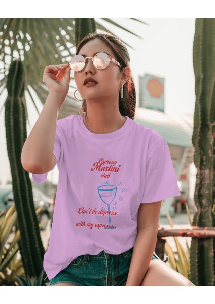 Martini Club Kokteyl Tasarım Relaxed Fit Kadın Önü Baskılı Tişört modelleri