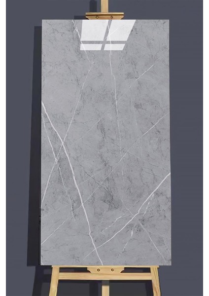 30X60 cm Açık Gri Mermer Desenli Kendinden Yapışkanlı Seramik Köpük Banyo Pvc Duvar PANELI-6034