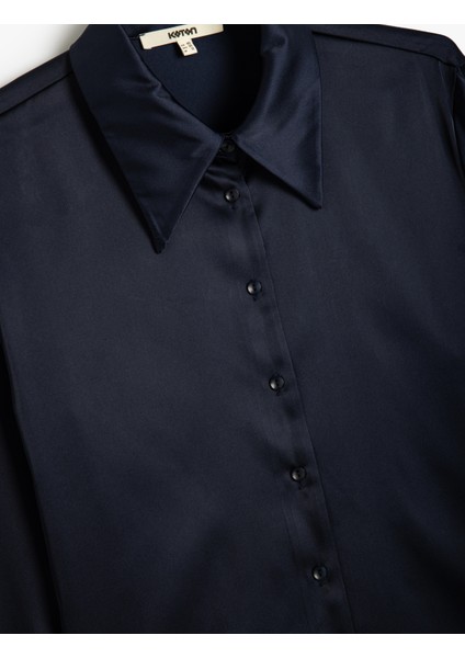 Saten Gömlek Uzun Kollu Klasik Yaka modelleri