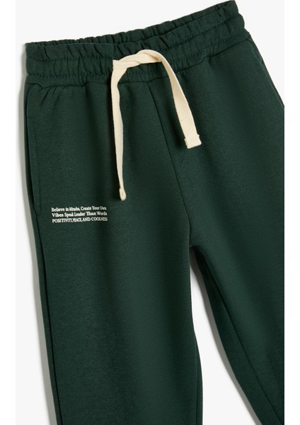 Jogger Eşofman Altı Beli Lastikli Baskı Detaylı Cepli modelleri