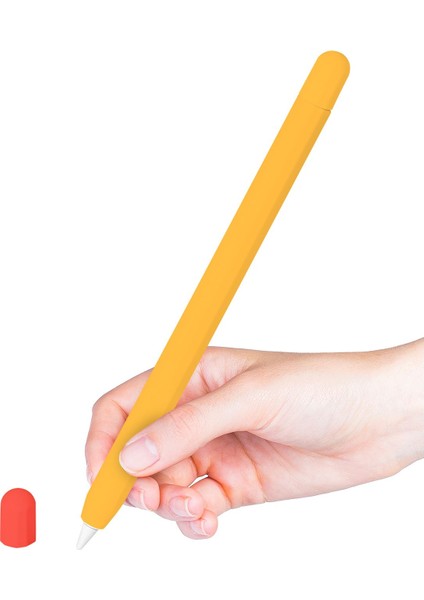 Apple Pencil 2. Nesil Uyumlu Kılıf Çift Renkli Mat Silikon Kalem Koruyucu 2 Uçlu